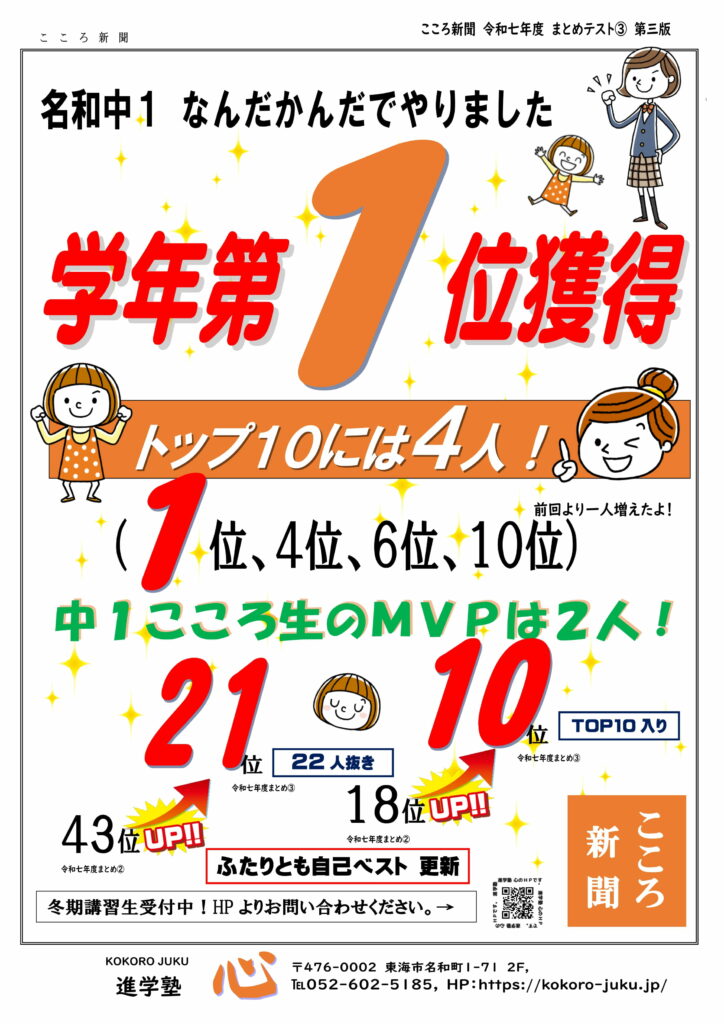 テスト結果 2025 | 進学塾 心（こころ）